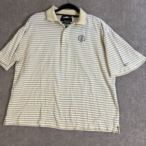 Greg Norman Polo Shirt Mens Medium Golf Striped Woodshole Golf Club